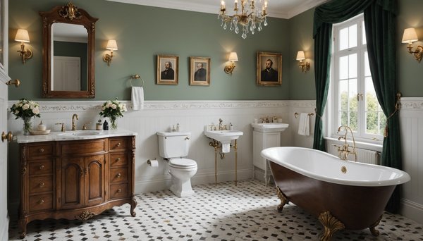 Création d'une salle de bain de style vintage